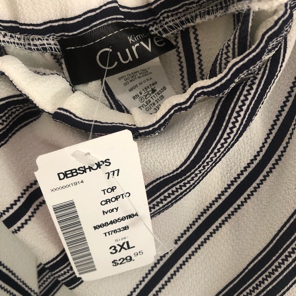 White & Navy Striped Top - Picture 4 of 4